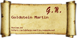 Goldstein Martin névjegykártya